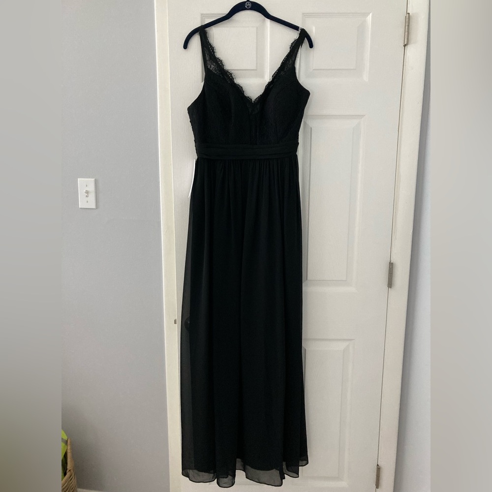 Black floor length Azazie Orion dress
